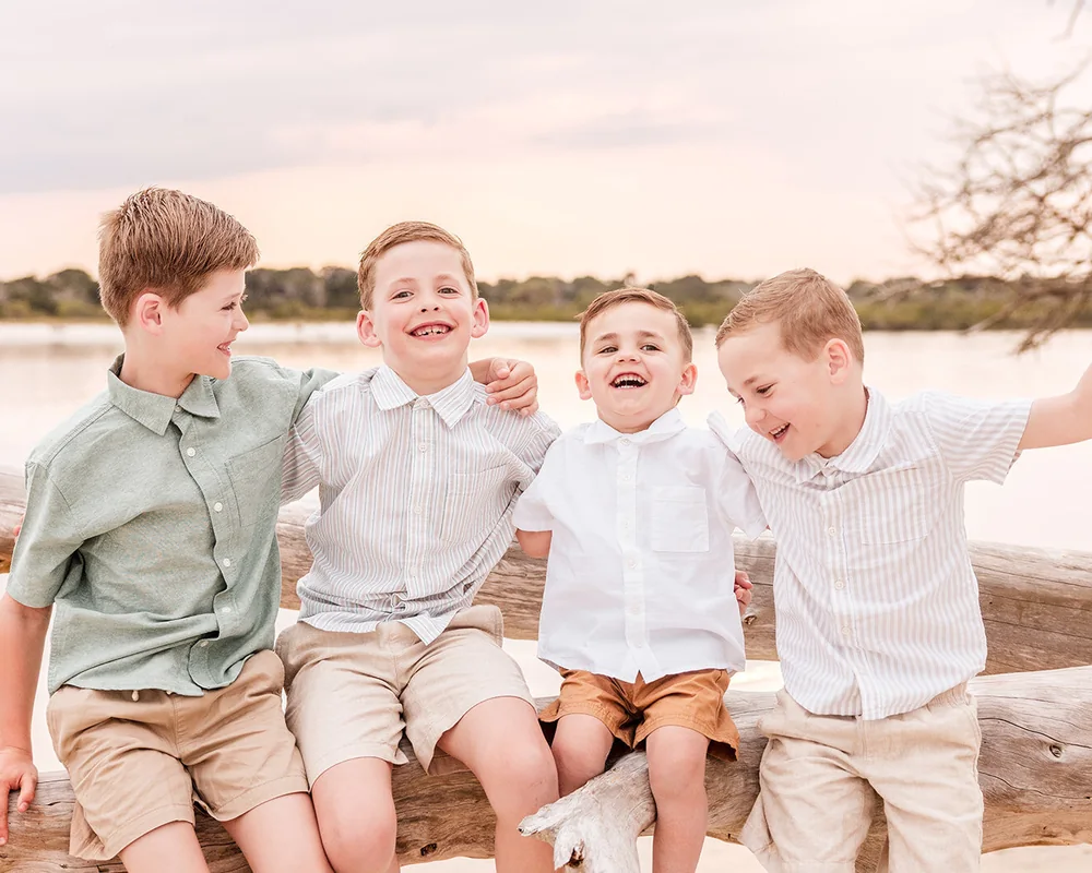 Family photographed during a Florida coastal session
