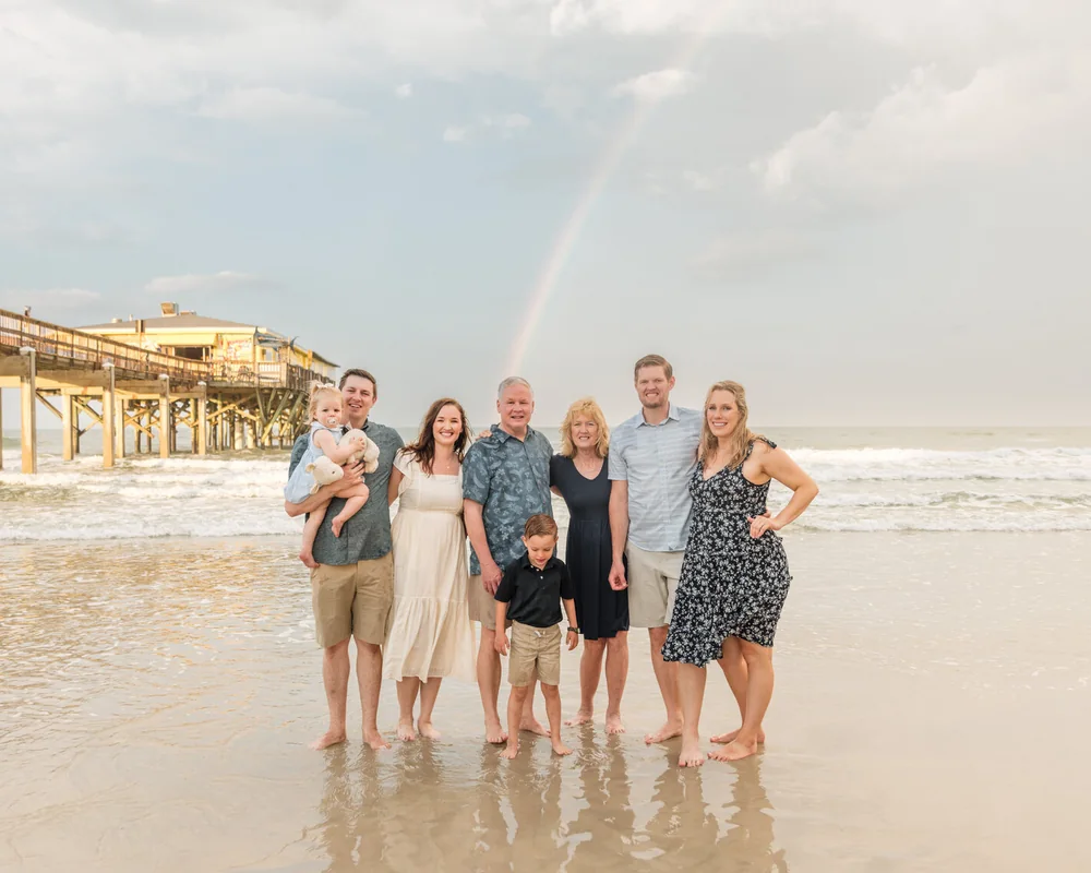 Extended family photographed during a Daytona Beach Shores session