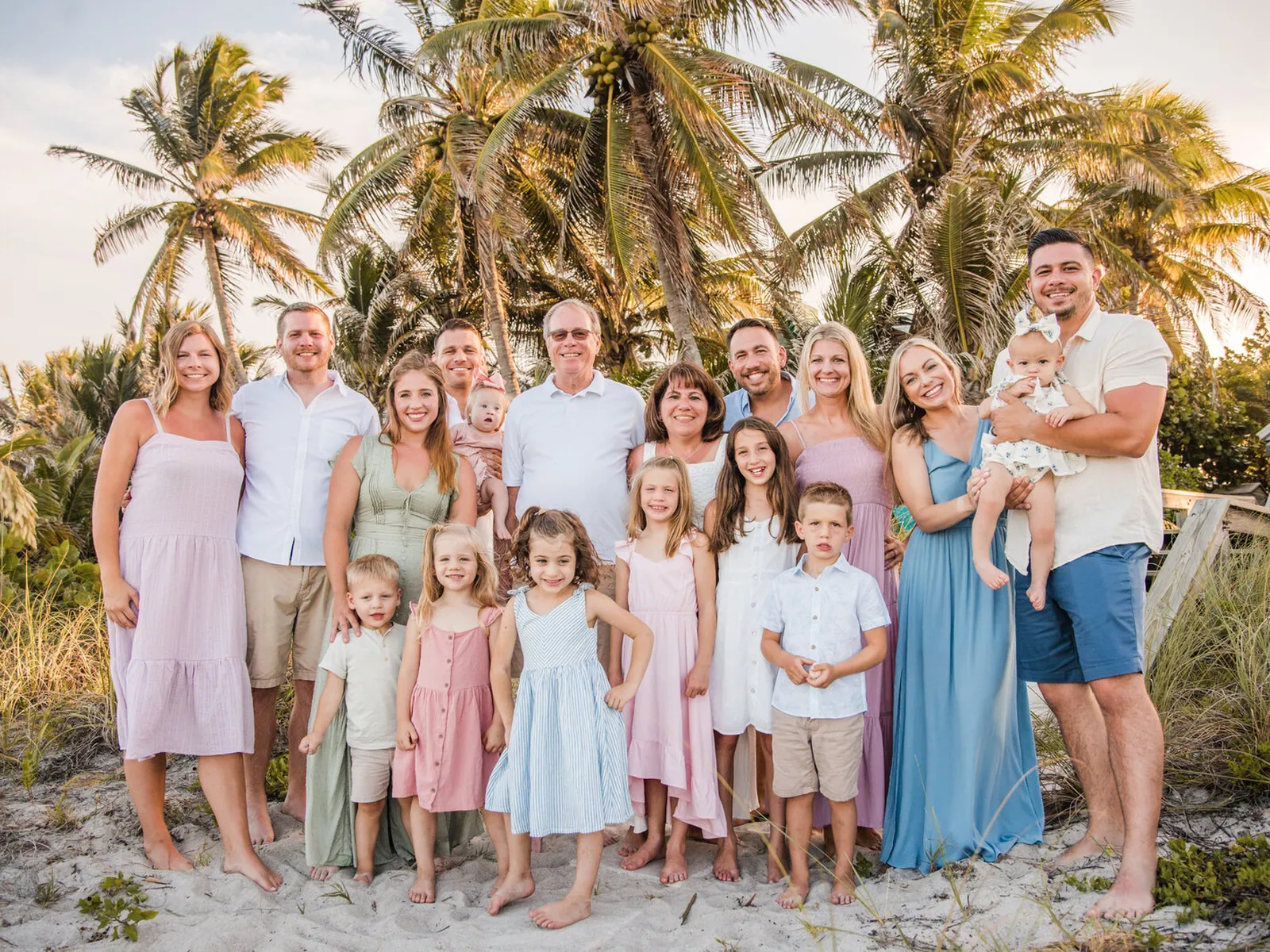 Extended family photographed together during a Florida beach session